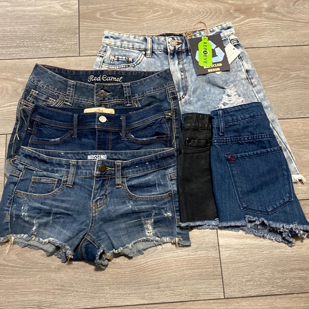 Five pair of denim shorts/various sizes/various brands excellent pre-love cond